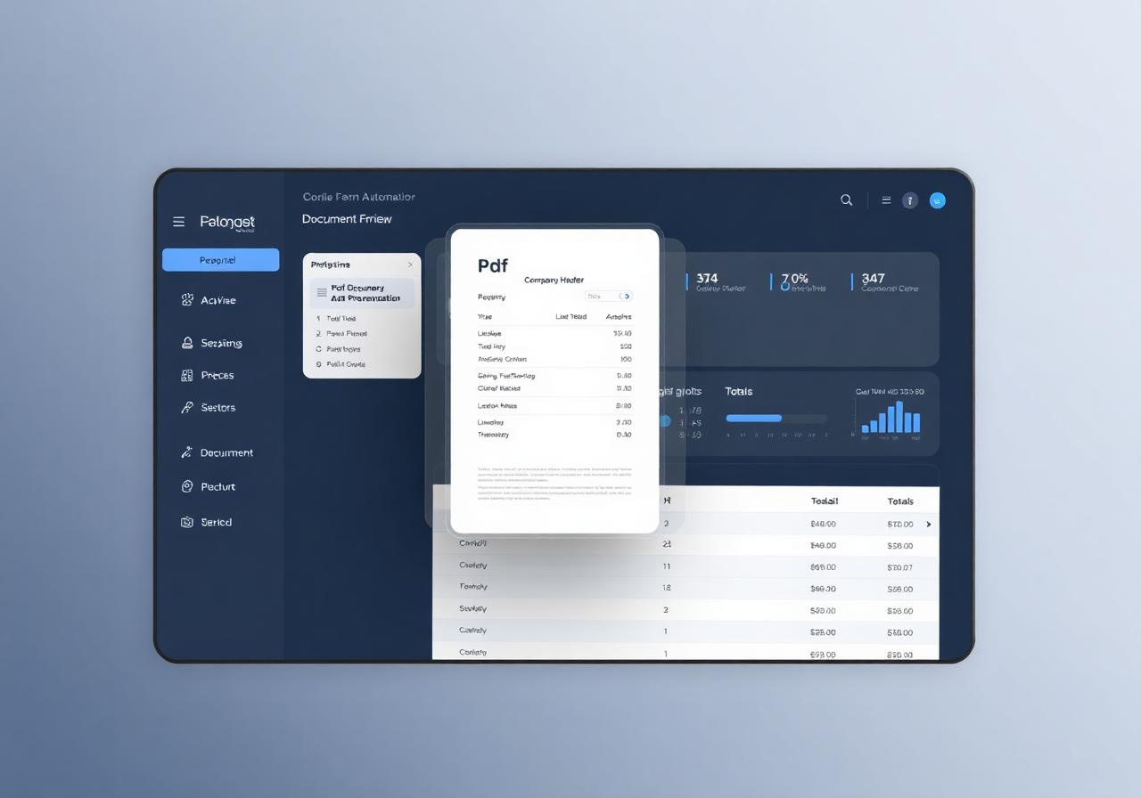 Automatic invoice generator app dashboard mockup